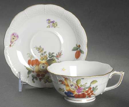 Fruits & Flowers (BFR) Footed Cup & Saucer Set
