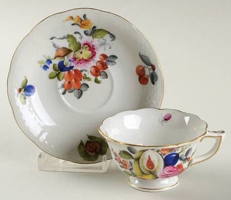 Fruits & Flowers (BFR) Footed Demitasse Cup & Saucer Set