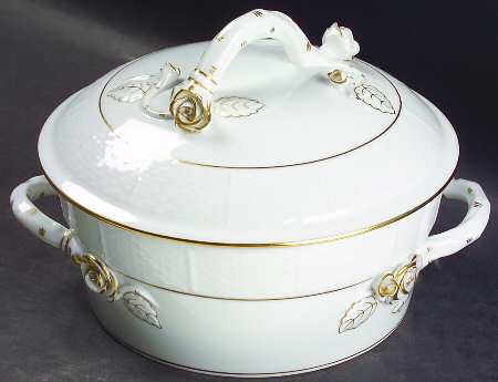 Golden Edge Newer (HDE) Small Round Covered Vegetable