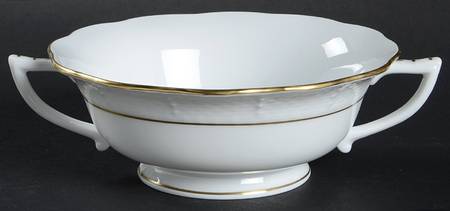 Golden Edge Newer (HDE) Footed Cream Soup Bowl