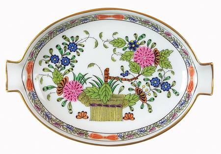 Indian Basket Muliticolor (FD) 5" Oval Ashtray with Lips