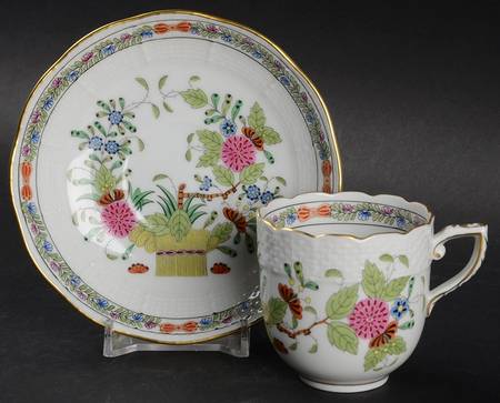 Indian Basket Muliticolor (FD) Flat Demitasse Cup & Saucer Set