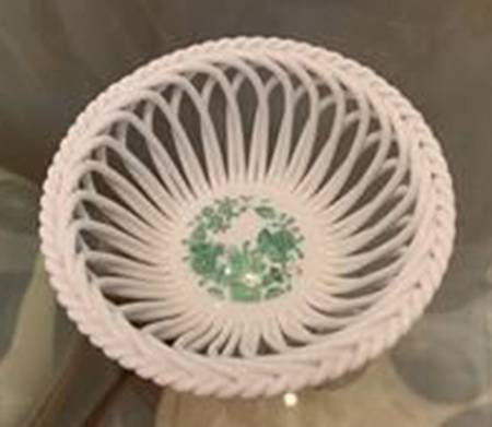 Indian Basket Green (FV) 4" Round Open Weave Basket