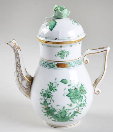 Indian Basket Green (FV) Mini Coffee Pot & Lid