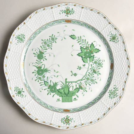 Indian Basket Green (FV) 13" Chop Plate (Round Platter)