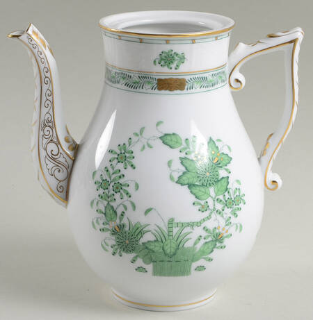 Indian Basket Green (FV) Small Coffee Pot No Lid