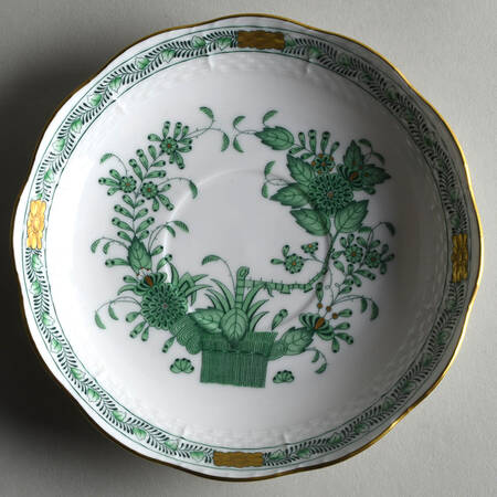 Indian Basket Green (FV) Saucer for Flat Cream Soup Bowl