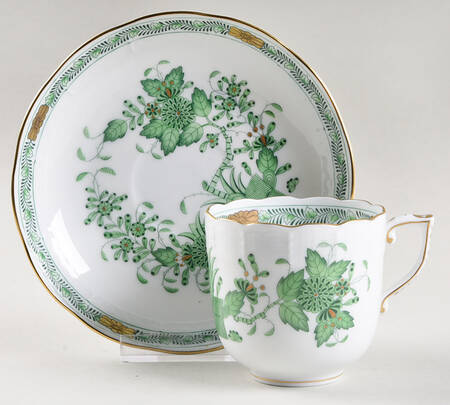 Indian Basket Green (FV) Mocha Cup & Saucer Set