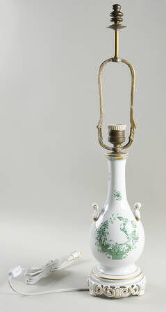 Indian Basket Green (FV) 22" Electric Lamp No Shade