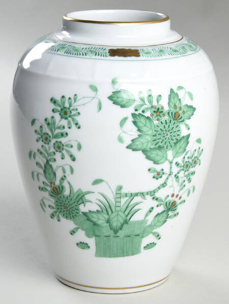 Indian Basket Green (FV) Small Ginger Jar No Lid