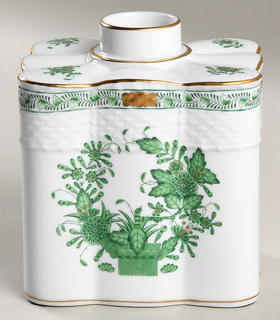Indian Basket Green (FV) Tea Caddy No Lid