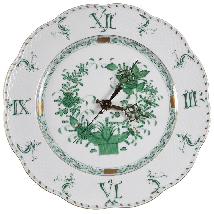 Indian Basket Green (FV) Hanging Wall Clock