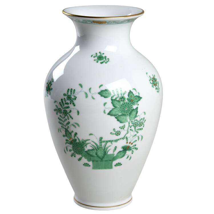 Indian Basket Green (FV) 9" Vase
