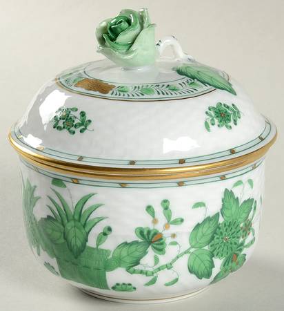 Indian Basket Green (FV) Sugar Bowl No Lid