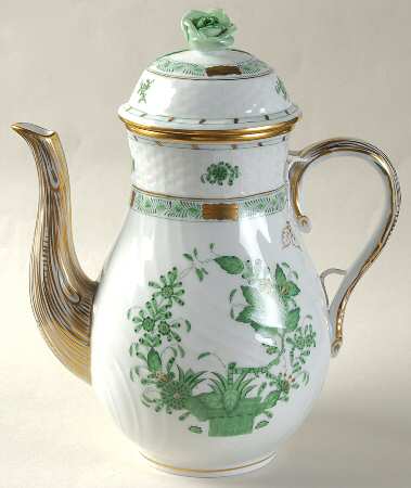 Indian Basket Green (FV) Coffee Pot & Lid