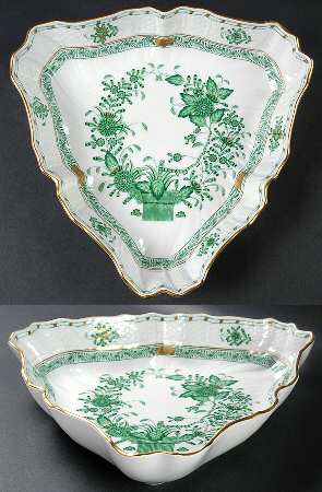 Indian Basket Green (FV) 10" Triangular Vegetable Bowl