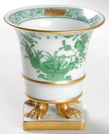 Indian Basket Green (FV) Small Claw Footed Vase