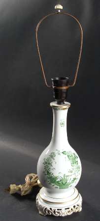 Indian Basket Green (FV) 14" Electric Lamp No Shade