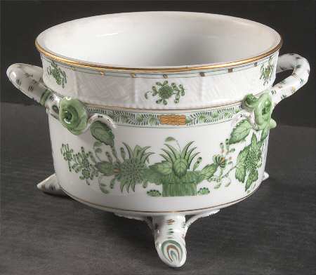 Indian Basket Green (FV) Biscuit Barrel No Lid