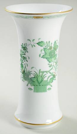 Indian Basket Green (FV) 8" Flared Vase