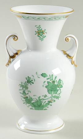 Indian Basket Green (FV) 8" Urn Shaped Vase