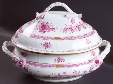 Indian Basket Raspberry (P) Tureen &  Lid