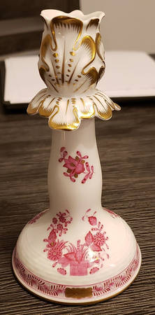 Indian Basket Raspberry (P) 6" Candlestick