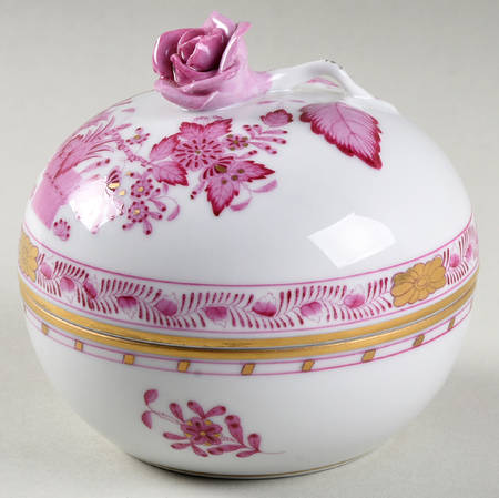 Indian Basket Raspberry (P) Round Box & Lid
