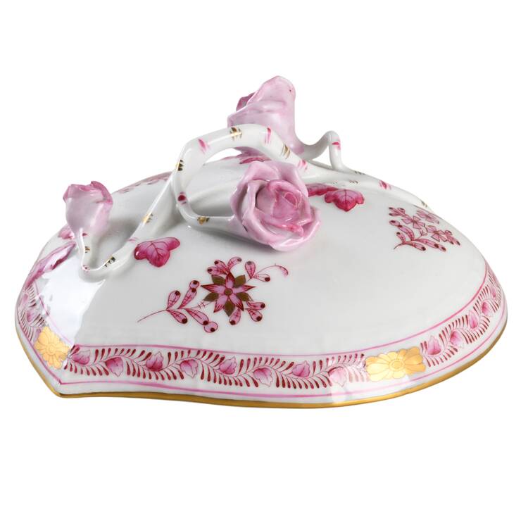 Indian Basket Raspberry (P) Lid for 5" Heart Shape Bon Bon by Herend