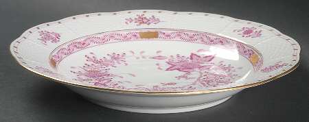 Indian Basket Raspberry (P) Large Rim Soup Bowl