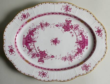 Indian Basket Raspberry (P) 14" Oval Serving Platter