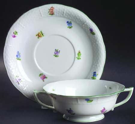 Lindsay (LY) Footed Cream Soup Bowl & Saucer Set