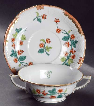 Livia (WBOS) Footed Cream Soup Bowl & Saucer Set