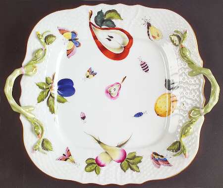 Market Garden (FR) Square Handled Cake Plate