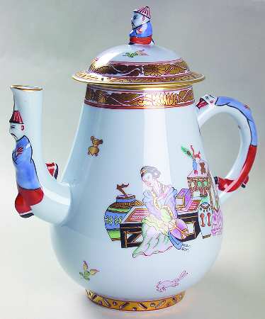 Ming (Blue Background) Coffee Pot & Lid