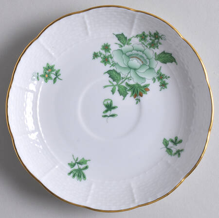 Nanking Bouquet Vert Green (NBV) Saucer for Chocolate Cup