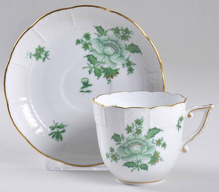 Nanking Bouquet Vert Green (NBV) Chocolate Cup & Saucer Set