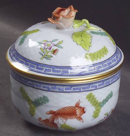 Poisson (PO) (Blue Background) Mini Sugar Bowl & Lid