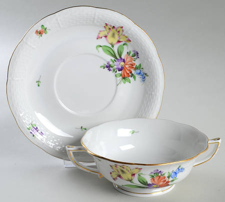 Printemps (BT) Footed Cream Soup Bowl & Saucer Set