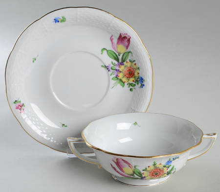 Printemps (BT) Footed Cream Soup Bowl & Saucer Set