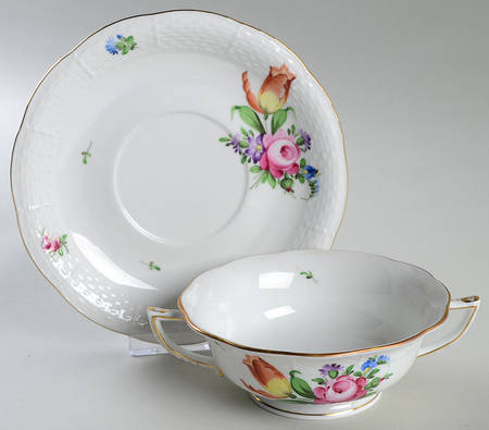 Printemps (BT) Footed Cream Soup Bowl & Saucer Set