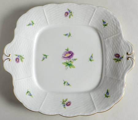 Purple Aster (Ts) Square Handled Cake Plate