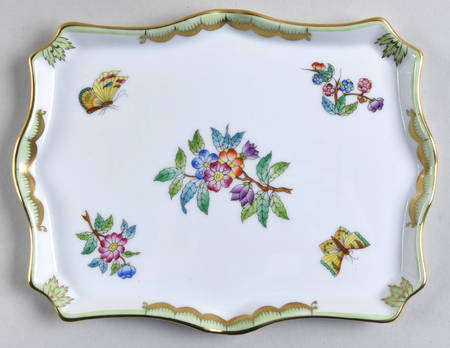 Queen Victoria (Green Border) 7" Rectangular Tray