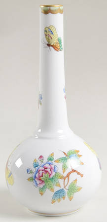 Queen Victoria (Green Border) 7" Bud Vase