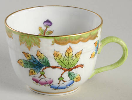 Queen Victoria (Green Border) Flat Demitasse Cup
