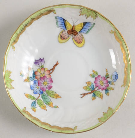 Queen Victoria (Green Border) Saucer for Flat Demitasse Cup