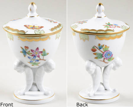 Queen Victoria (Green Border) Round Trinket Box & Lid