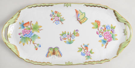 Queen Victoria (Green Border) 12" Sandwich Tray