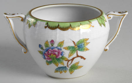 Queen Victoria (Green Border) Sugar Bowl No Lid