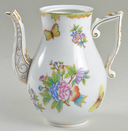 Queen Victoria (Green Border) Small Coffee Pot No Lid